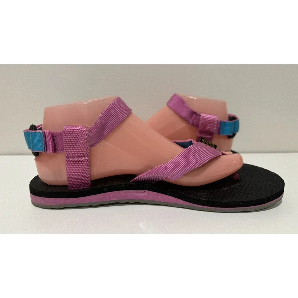 Teva women size 10 hook & loop flats comfort thongs ankle strap sandals 1003986